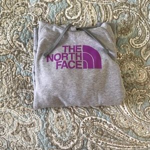 Grey The North Face Logo Hoodie